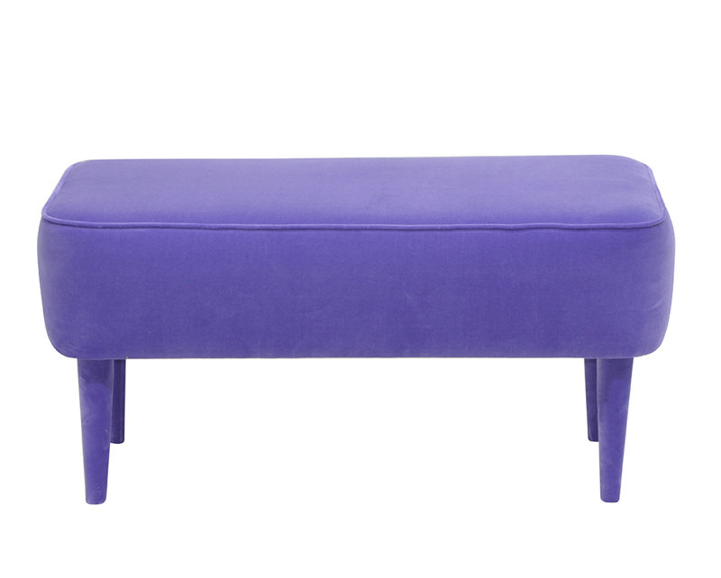 Milo Upholstered Bench, Violet, Violet