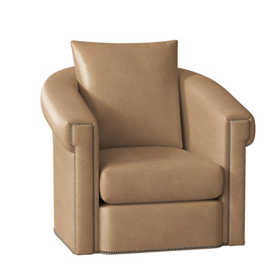 Andre Leather Swivel Armchair