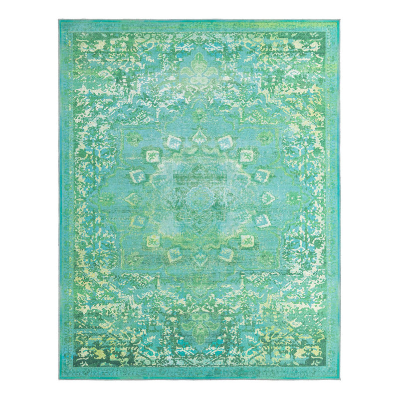 Tapis oriental vert Bitteridge, Rectangle 7 pi 10 po x 10 pi