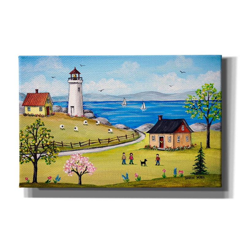 «Decklan Blue Sea On Canvas» par Sharon Mark, reproduction, H 26 po x l 40 po x P 1,5 po