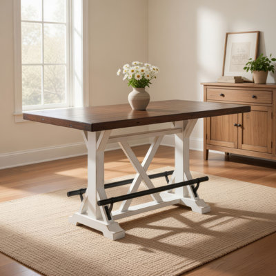 Table de salle à manger à hauteur de comptoir Becy, 60 po, bois de pin brun