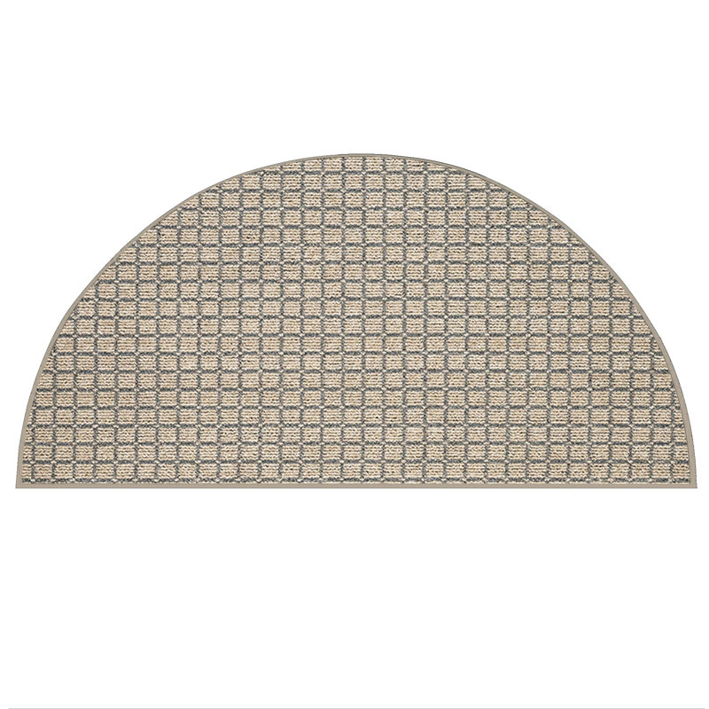 Tapis d'intérieur / extérieur beige touffeté Imo, Demi-cercle 1 pi 6 po x 3 pi