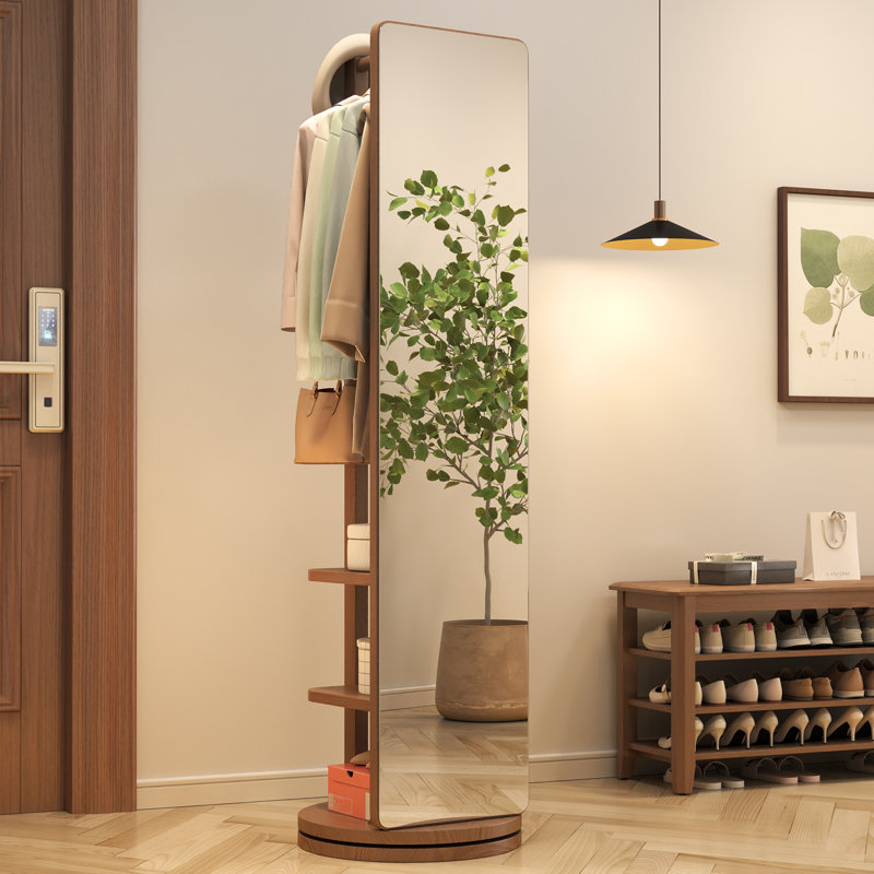 Miroir pleine grandeur Aevah, 70 pi H × 20 pi L × 14,6 pi P, Pivotant, Brun