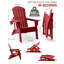 Chaise Adirondack en PEHD pliable avec porte-gobelet, résistante aux intempéries, nécessitant peu d'entretien, pouvant supporter jusqu'à 400 lb, rouge, paquet de 2-1984462553