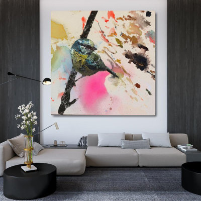 ArtDirect St Amant, Daniel Gallery Wrapped Canvas Art Titled: Blue Western Tanager