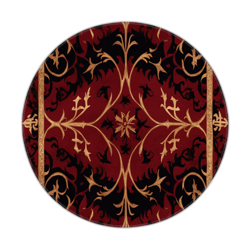 Crest Of Splendor Indoor And Outdoor Area Rug, Round 5'