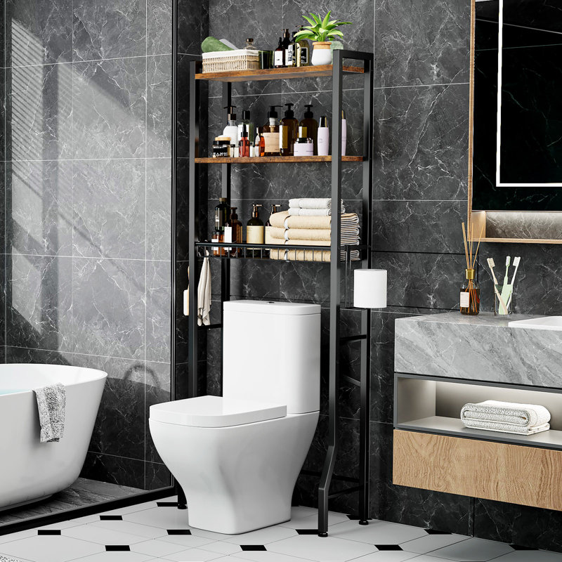 Leliana Metal Freestanding Over the Toilet Storage, Rustic Brown