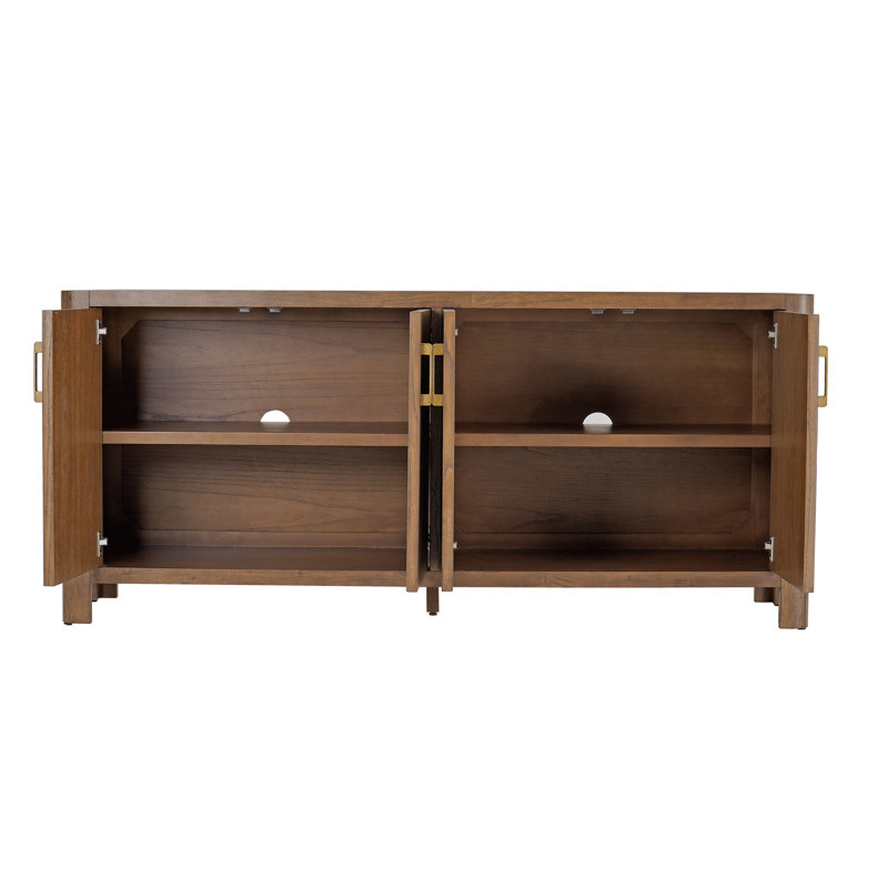 Lai 72" Wide 4 Doors Buffet, Walnut