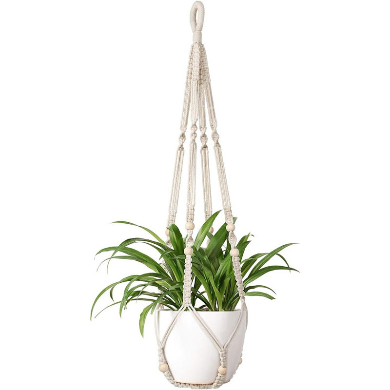 Panier à fleurs suspendu en Macrame