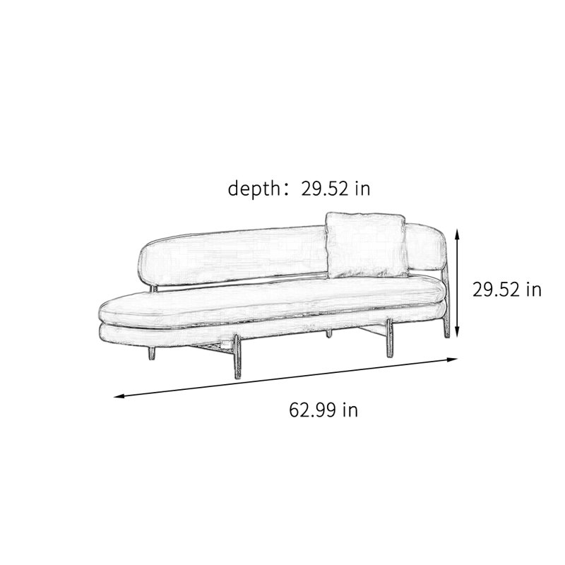 Creative curved sofa fashion lazy chaise lounge, Right Hand Facing