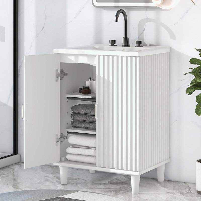 Rangement pour salle de bain Stauton, Blanc
