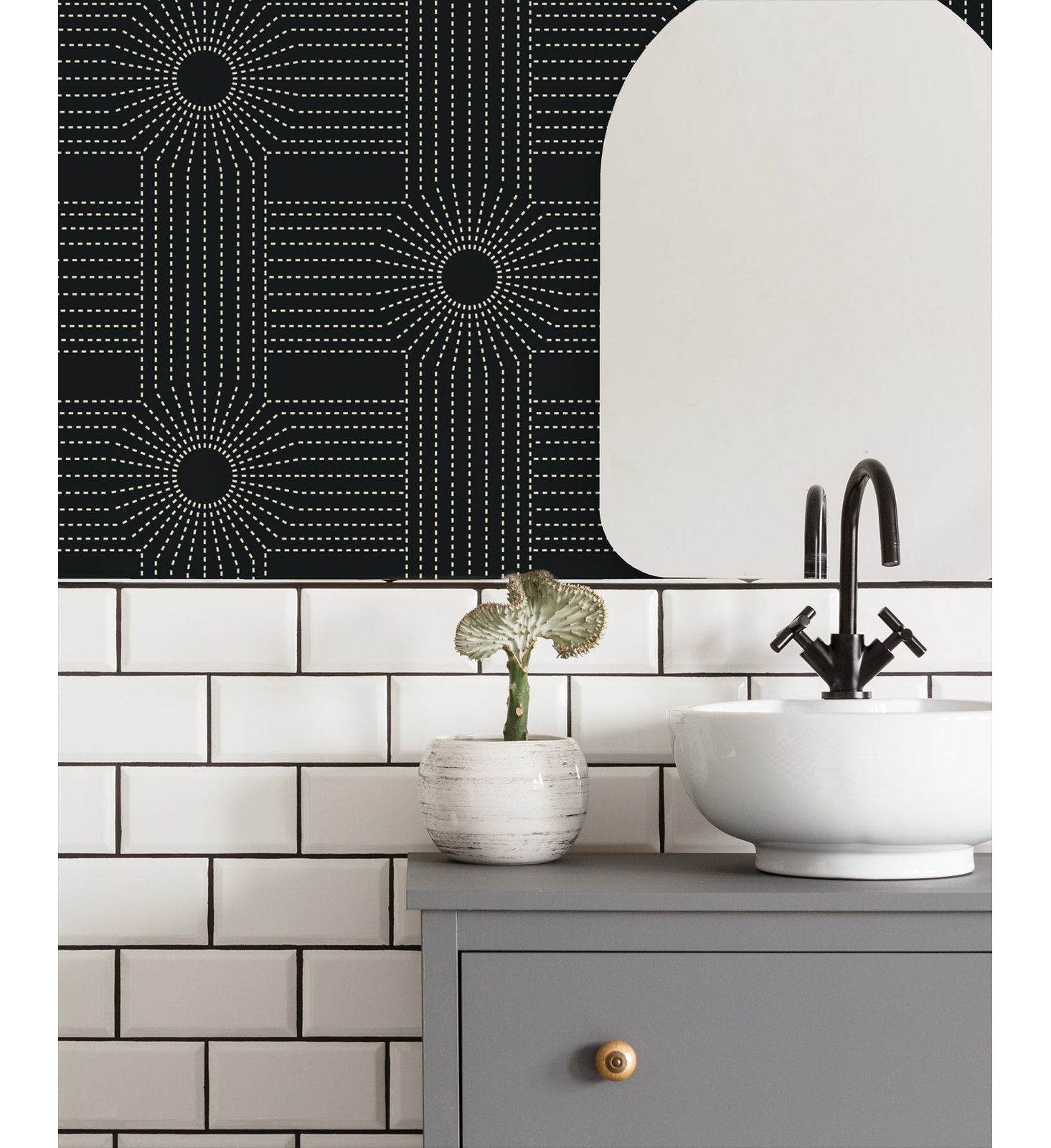 CoEd Wacker Peel & Stick Wallpaper Tile, Onyx, Non-pasted, Paper