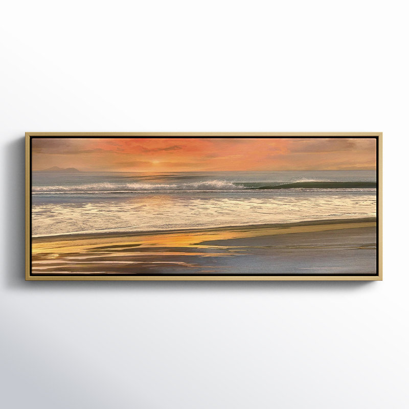 Day's End - reproduction de cadre flottant sur toile, H 8 po x l 20 po x P 1,5 po, Or