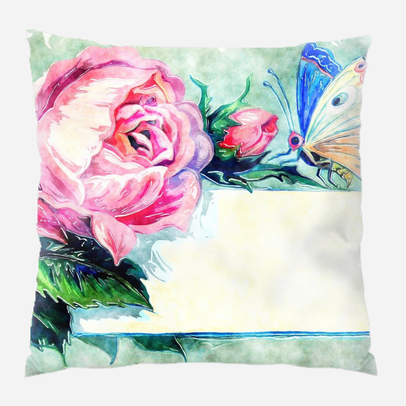 Coussin watercolour Cayenna, Microsuède, Intérieur