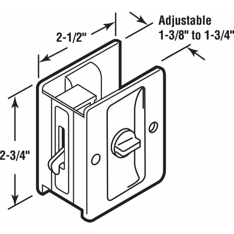 Serrure d'intimité avec porte à gousset Prime-Line - Remplacez rapidement et facilement les serrures de porte à gousset usagées ou endommagées (paquet simple)