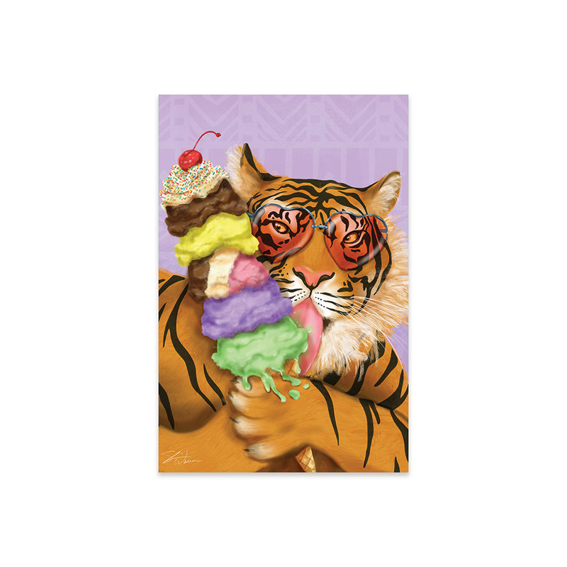 «Party Safari Tiger» par Shari Warren - impression non encadrée, H 32 po x l 24 po x P 0,25 po
