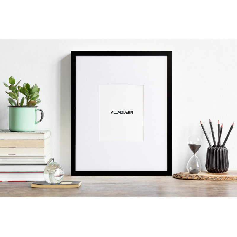 Capullo Wood Matte Picture Frame with Mat, 24" x 36", 20" x 30", Black