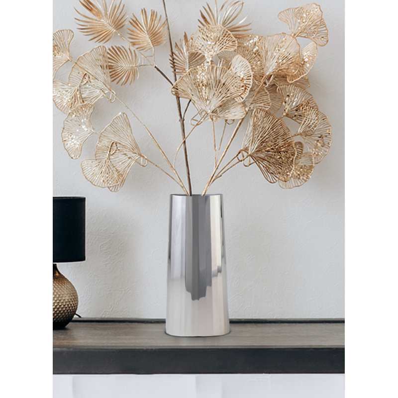 Weslynn Stainless Steel Table Vase, Silver, 9" H x 4.25" W x 4.25" D