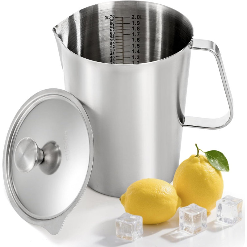 79oz/2.3L 304 Metal Measuring Cup with Marking&Handle