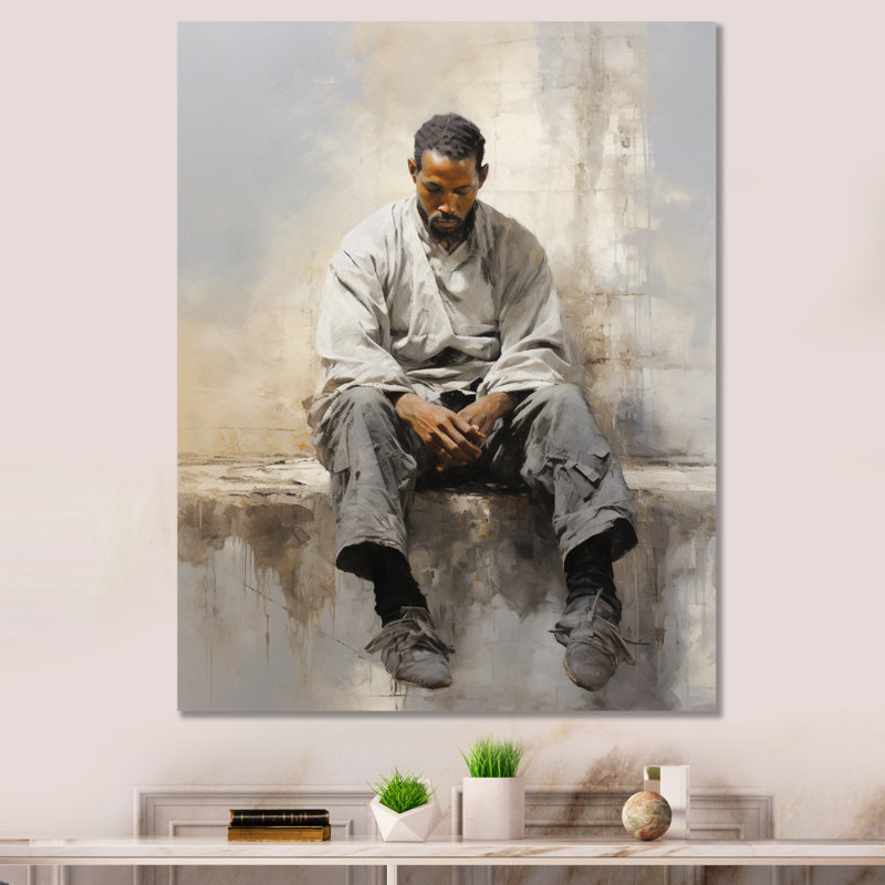 «Gray Dance Quiet Contemplation II», reproduction d'art sur toile, H 44 po x l 34 po x P 1,5 po, Toile tendue