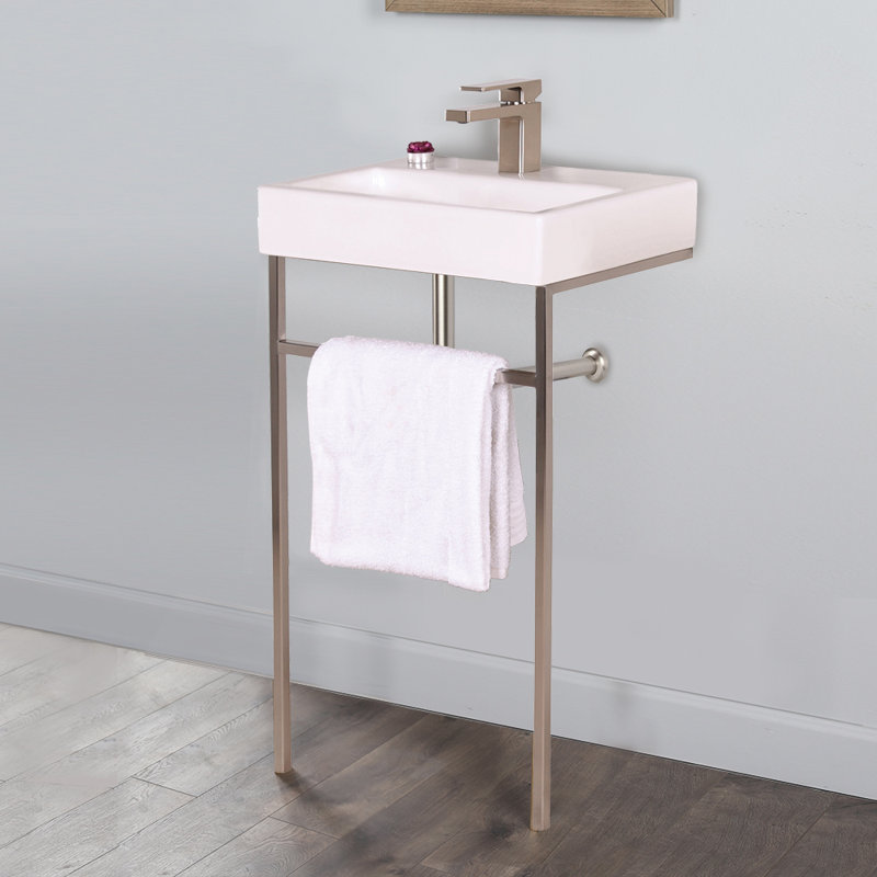 Marietta 17.88'' W Single Vanity, Polished Stainless Steel, 0
