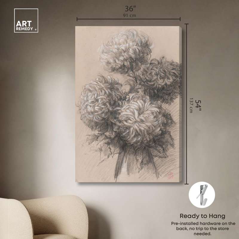 «Ghost Flowers», reproduction d'art sur toile par Art Remedy, H 54 po x l 36 po, Gallery Wrapped
