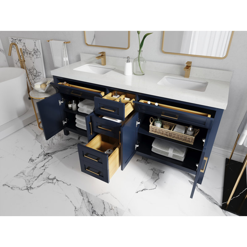 Ensemble de meuble-lavabo double 72 po Genesis, Calacatta Laza