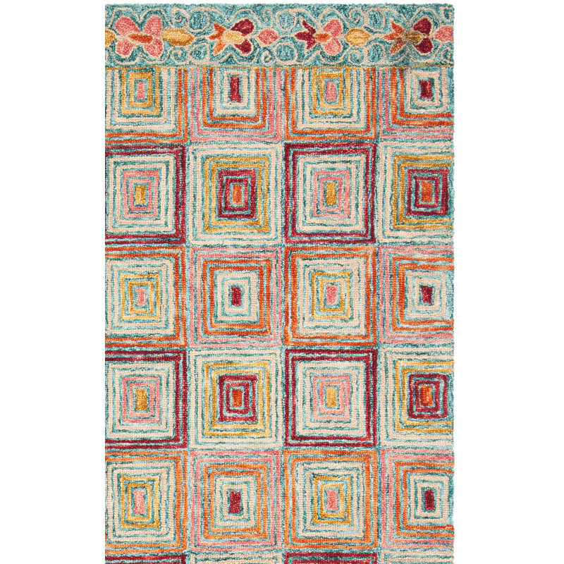 Tapis rose en laine touffeté à la main Deyoung, Carré 6 pi