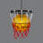 12.6" Basketball Pendant Light, Sports-Themed Glass Hanging Ceiling Light for Kids Bedroom, Game Room & Playroom