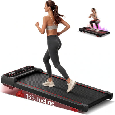 UMAY 3-in-1 Walking Pad with 15% Incline & Vibration, 3.0 HP Under Desk Treadmill, 300 lbs Capacity, LED Display & Remote
