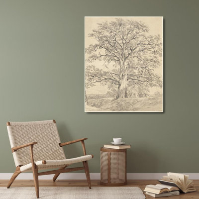 "A Great Oak Tree" by  John Constable - Gallery Wrap Canvas Wall Art
