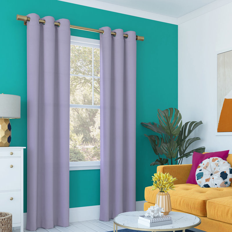 Bright Vibes 100% Blackout Grommet Curtain Panel, Lavender, 40" x 84"