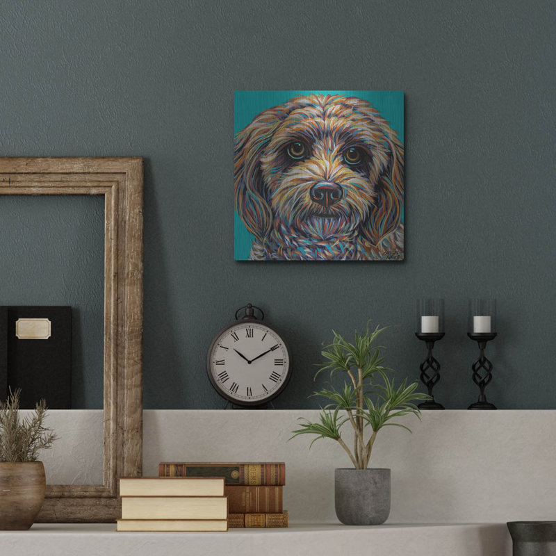 «Blue Doodle Brother 2» par Carolee Vitaletti, H 12 po x l 12 po