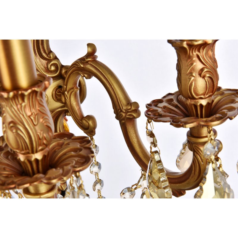 Aadyn Candle Wall Light, Golden Teak (Smoky) / Royal Cut, French Gold