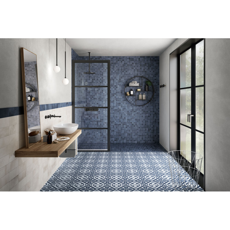 Chateau 2" x 2" Porcelain Grid Mosaic Wall & Floor Tile, Midnight