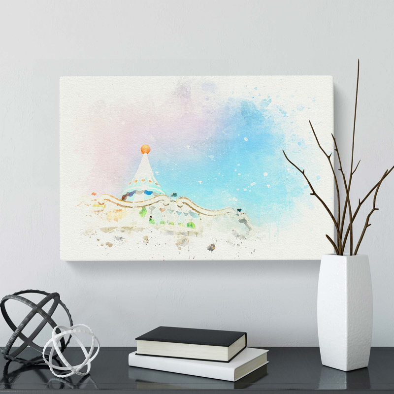 Vintage Carousel In Abstract - Wrapped Canvas Painting, 35cm H x 50cm W x 3cm D