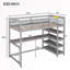 Lit mezzanine simple avec bureau intégré Harsimrat