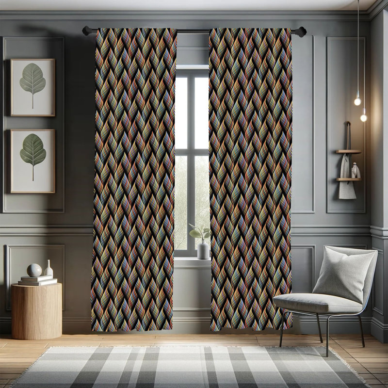 Panneaux de rideaux semi-transparents avec passe-tringle, 28 po x 95 po