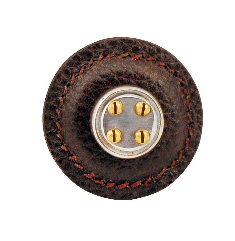 Archimedes Mushroom Knob, Brown, Vintage Pewter