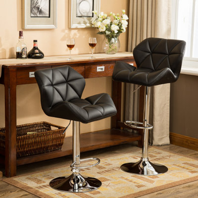 Contemporary Tufted Adjustable Height Hidraulic Bar Stools