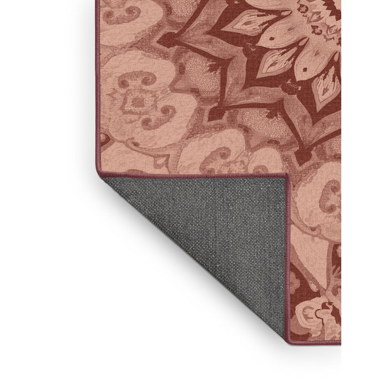 Soft Plush Feingold Valentines Modern & Contemporary Abstract Area Rug in Brown – Rose Binding, 5x7