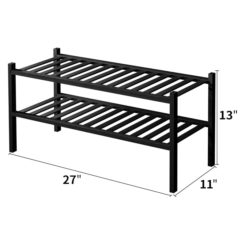 Étagère à chaussures empilable en bambou pour vestibule et garde-robe, étagère à chaussures autoportante en bois pour petits espaces, durable et écologique