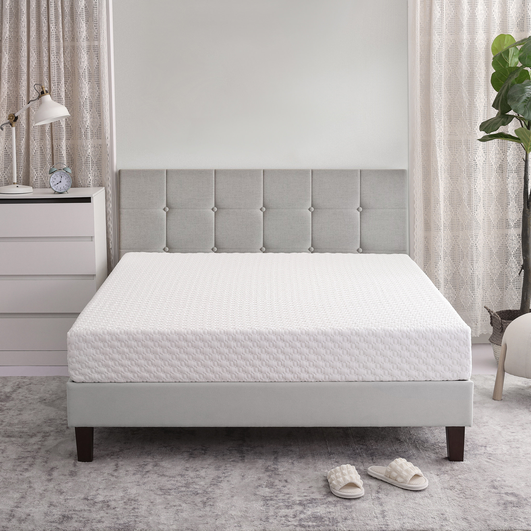 2 in 1 Twin Mattress, 8 inch Medium Memory Foam Mattress with Cover Alwyn Home Bed Size: King