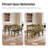 5-Piece Modern Farmhouse Dining Table Sets, Space-Saving Solid Wood Kitchen Dining Sets With Faux Marble Table & 4 Slat Back Linen  Upholstered Chairs-63235335