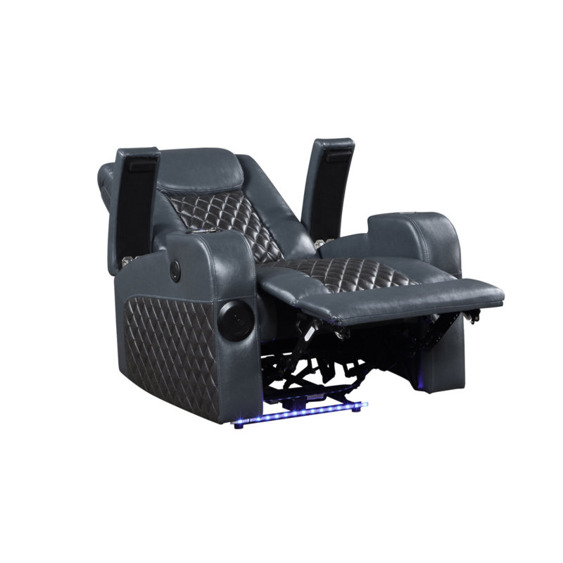 Fauteuil inclinable électrique avec Bluetooth, Bleu