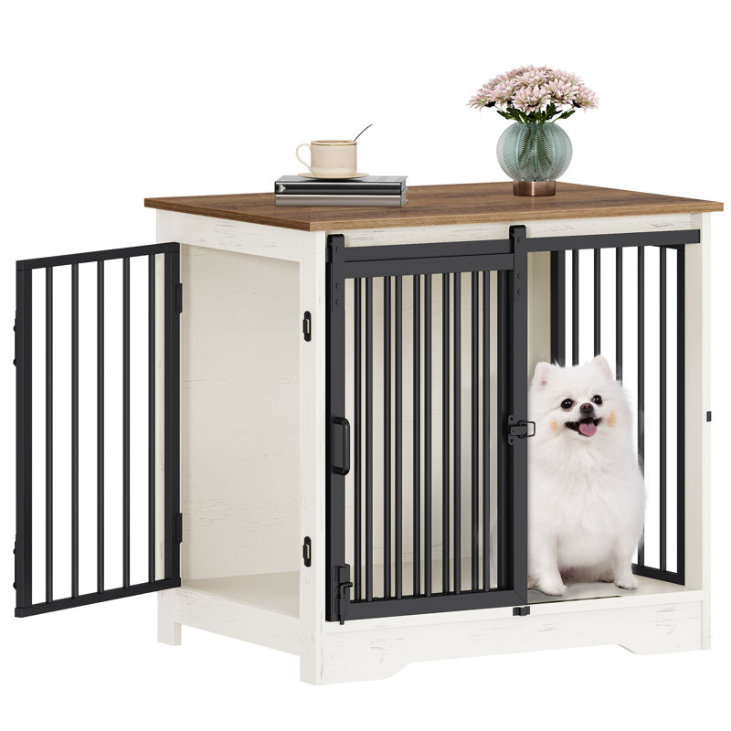 Cage pour chien Dawyne, Blanc / Brun, H 25,4 po x l 27,2 po x P 19,3 po