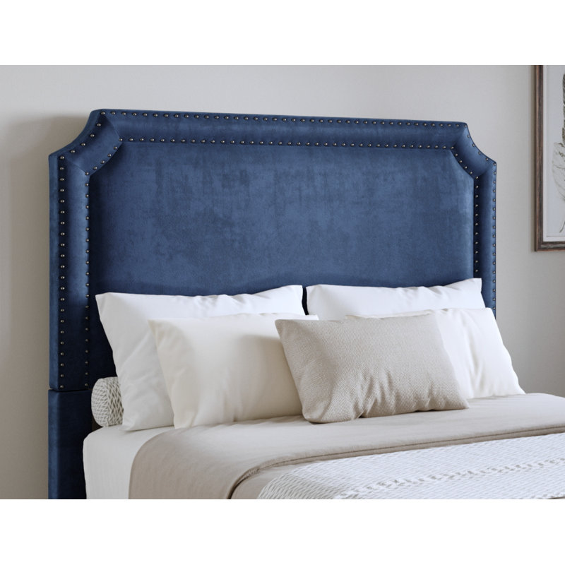 Roeder Upholstered Headboard, Full, Navy