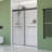 Molly 60" W X 32" D X 76" H Frameless Shower Door Rectangular Shower Kit In Black With Fluted Glass Finish-123408447