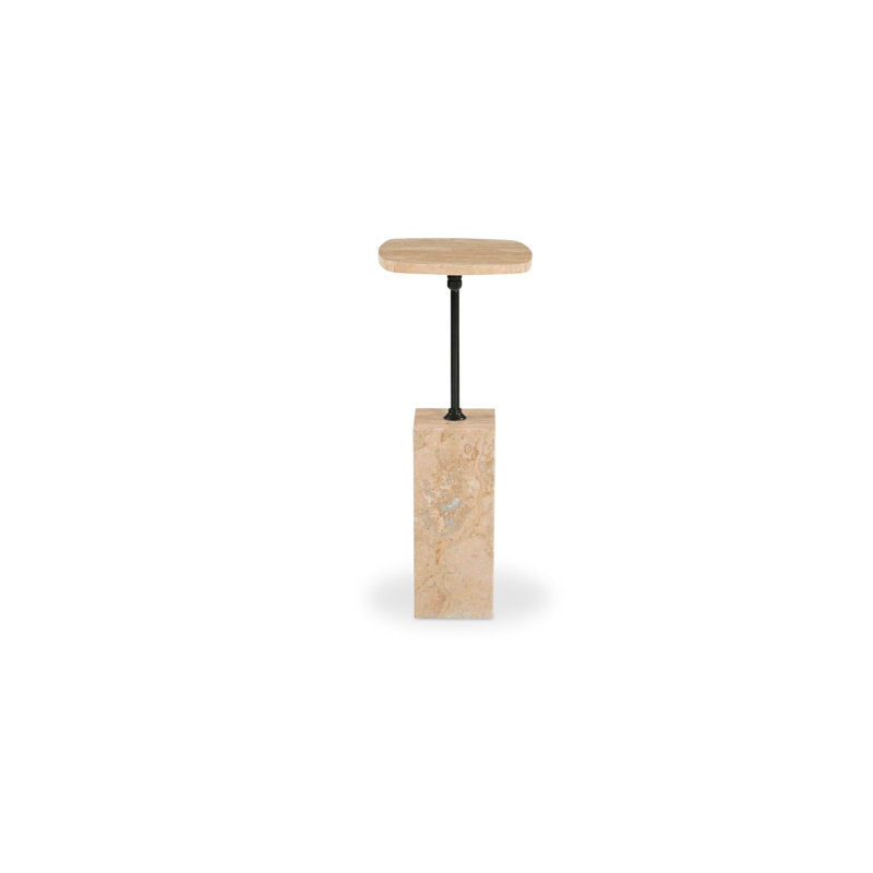 Caro Stone End Table, Beige