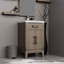 Meuble-lavabo gris en chêne gris avec comptoir en acrylique à la main et miroir-747899343